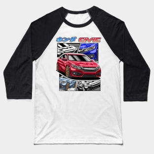 JDM Civic Street Racing Baseball T-Shirt